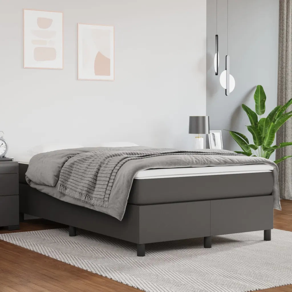 Letto matrimoniale | Letto per adulti | Struttura Letto a Rete a Molle Grigio 120x200 cm in Similpelle