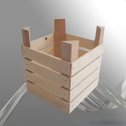 Trade Shop - Cassetta Cassettina Porta Oggetti Legno Quadrata Decorazione 16x16x16 Cm 702109 - Legno Chiaro