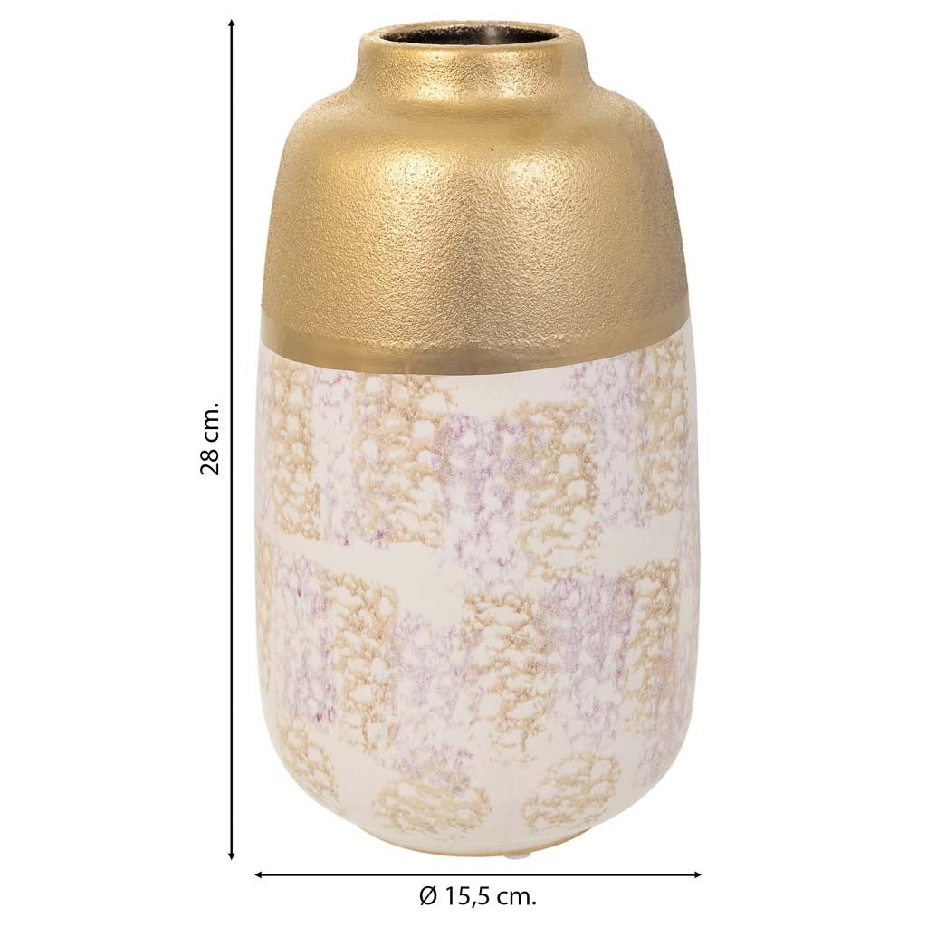 Vaso in ceramica dorata 15,5x15,5x28h
