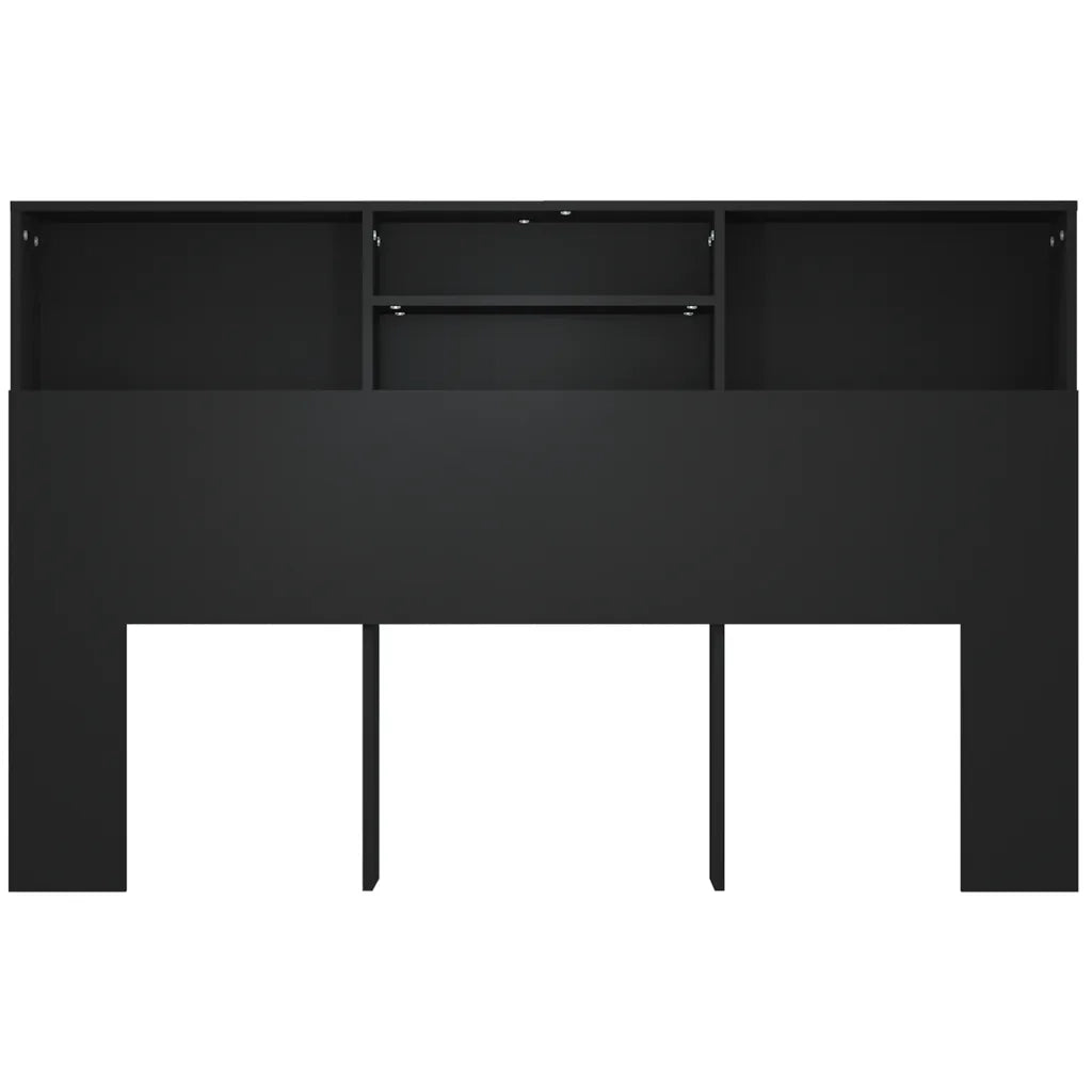 Testiera con Contenitore Nero 160x19x103,5 cm 811872