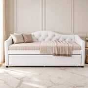 Letto singolo estraibile 90x200 cm in lino beige