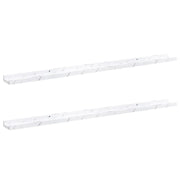 2 pz Scaffale da parete | Ripiano a parete | Mensola a parete Marmo Bianco 115 x 9 x 3 cm