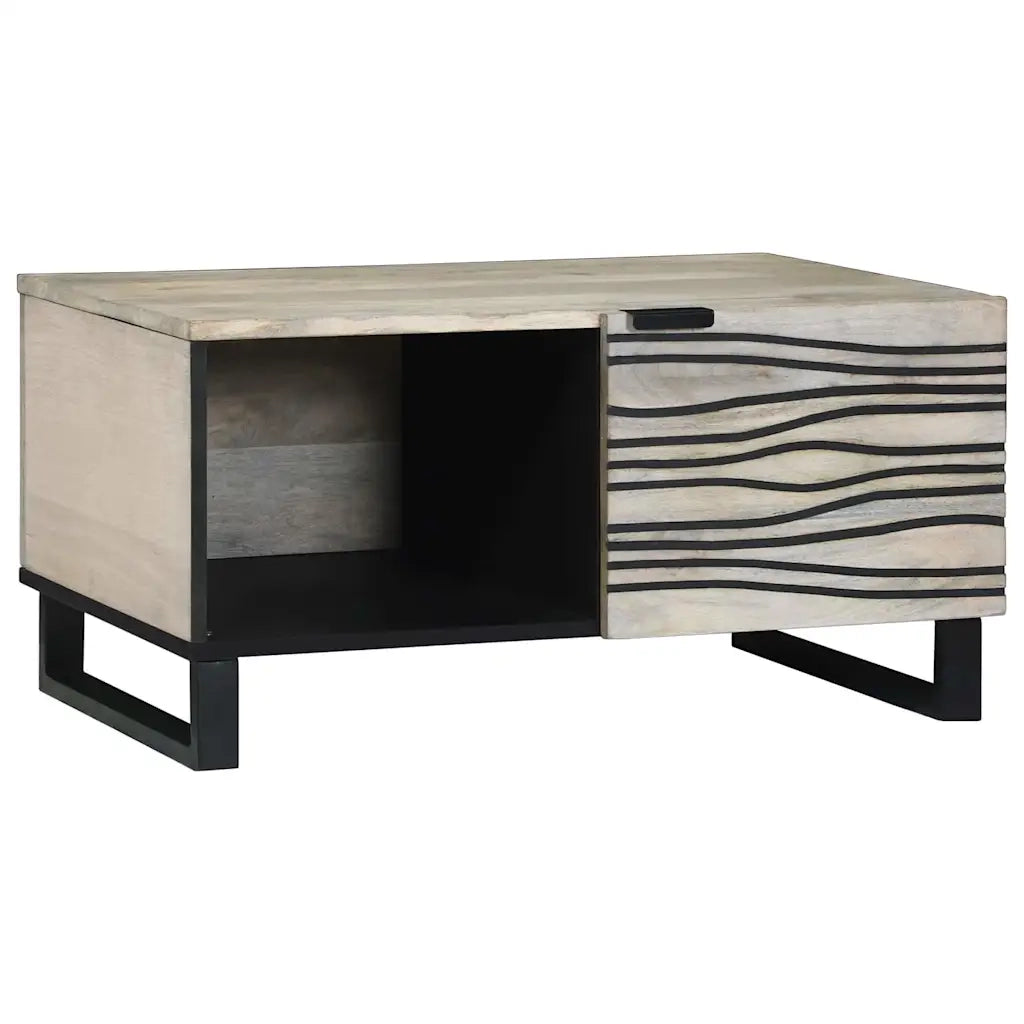vidaXL Tavolino da salotto Beige e Nero 80 x 50 x 40 cm