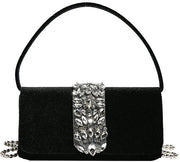 Borsa da sera per donna, Clutch con strass, Borsa con diamanti lampeggianti, Borsa da sposa, Borsa, Borsa elegante e piccola, Ciondolo, Borsa da tracolla per prom, Banchetto, Festa, Nero