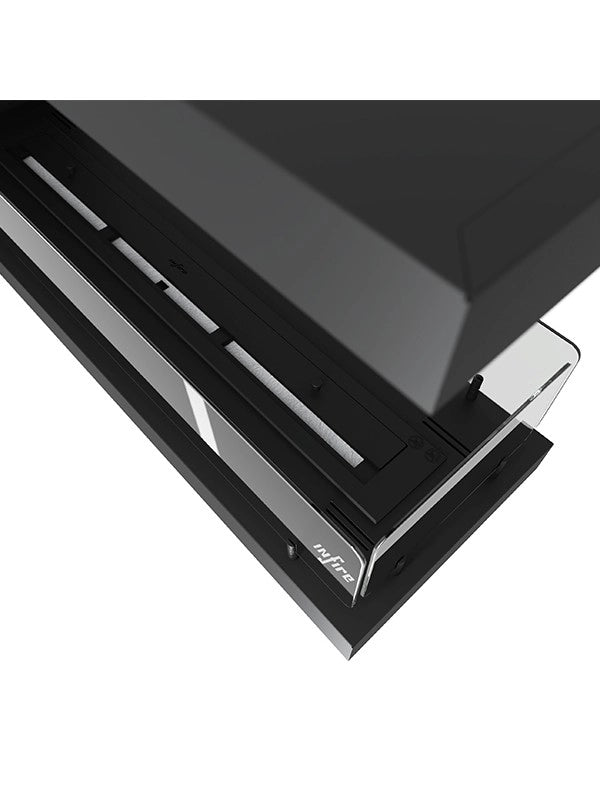 Caminetto a Bioetanolo Da Incasso di Design U1000.2 con Vetro Aperto su 3 Lati Bruciatore da 2 Litri