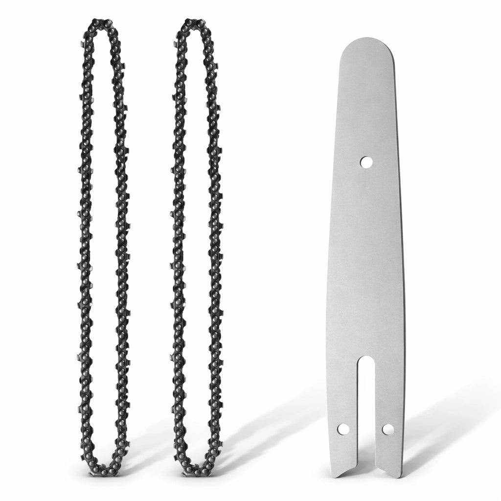 Kit 2 Catena 10" Ricambio + Barra 10 Pollici Per Mini Motosega a Batteria 07836