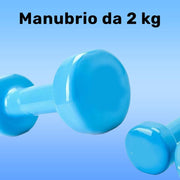 Trade Shop - Manubrio Singolo 2 Kg In Vinile Allenamento Esercizi Casa Palestra Workout Fit -