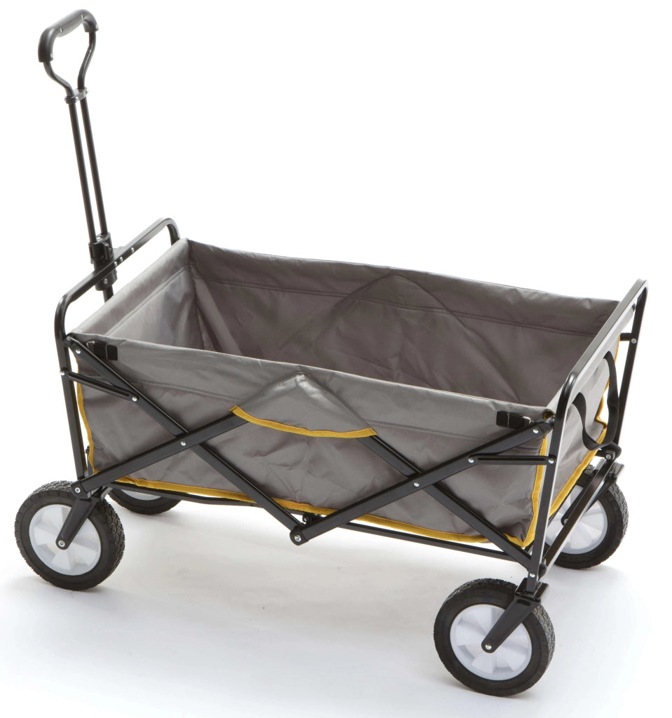 Carrello da Giardinaggio Pieghevole 85x45x53 cm in Acciaio con Manico Estensibile Taddei Graden Grigio