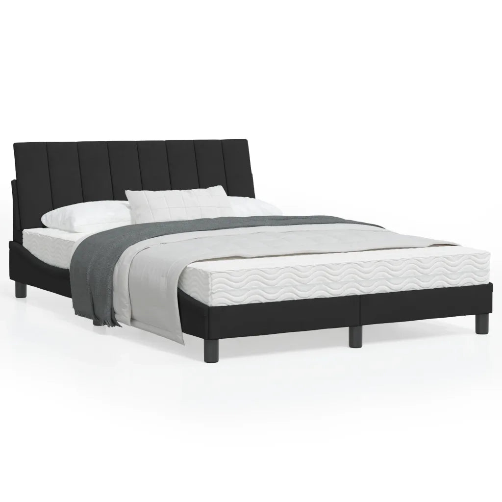 Letto con Materasso Nero 120x200 cm in Velluto