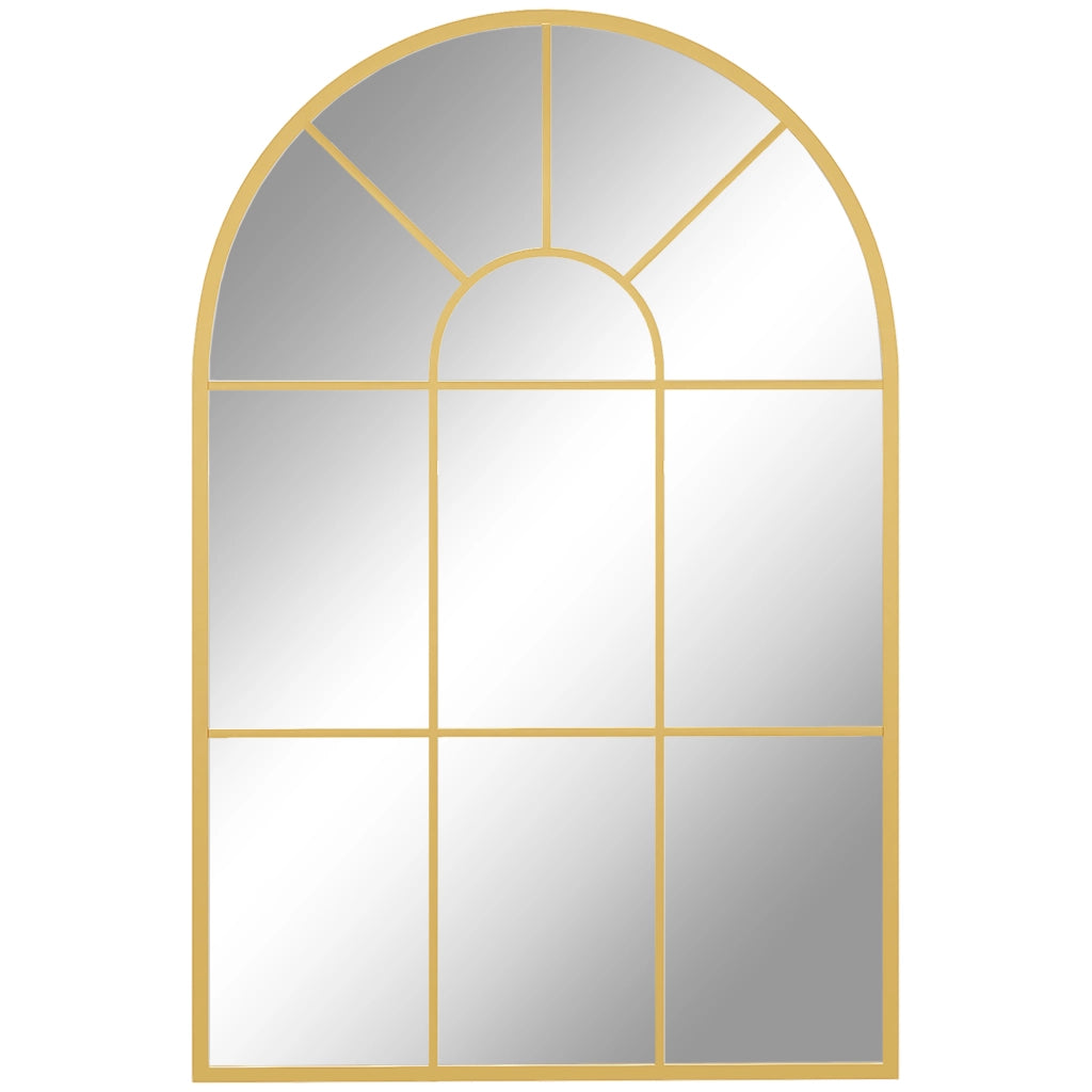 Specchio da parete decorativo 91 x 60 cm con cornice in metallo, finitura oro