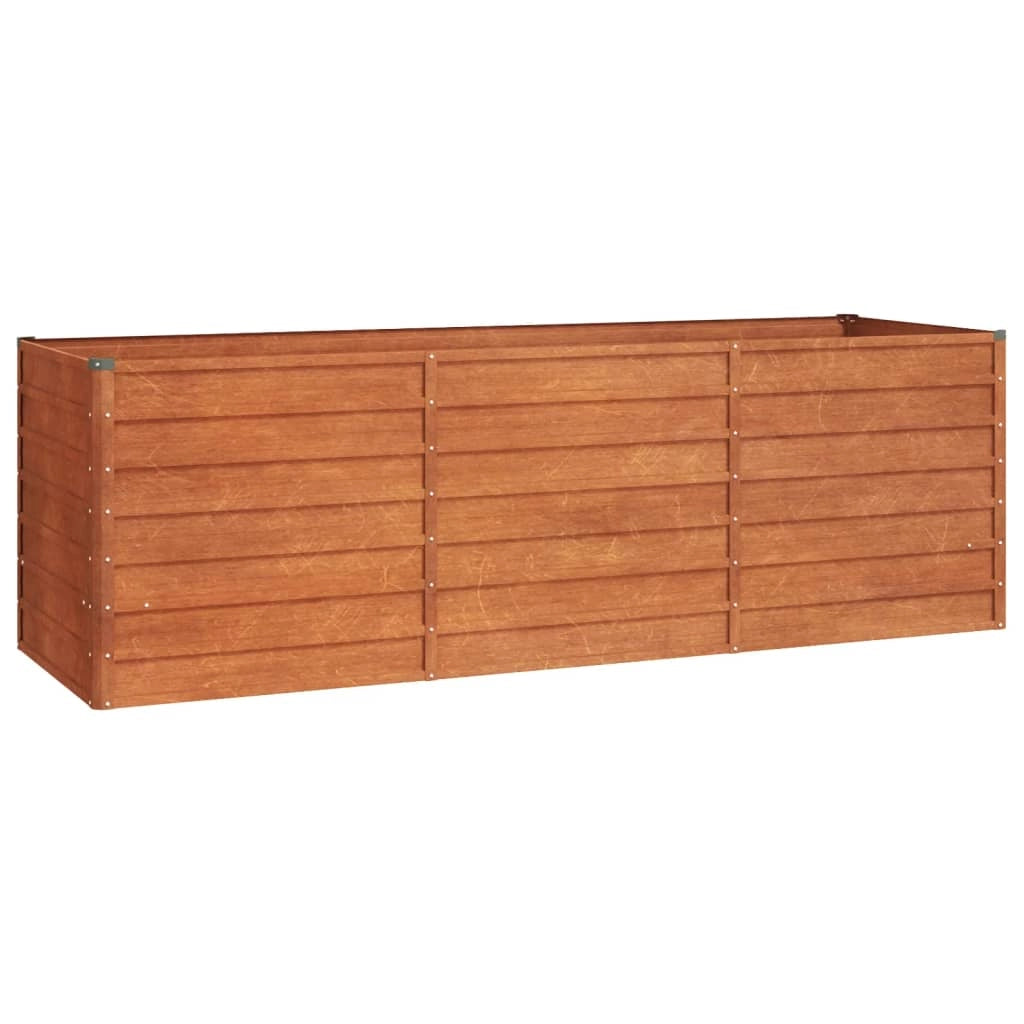 Fioriera rialzata per piante fiori terrazza giardino finitura ruggine 240 x 80 x 77 cm acciaio corten marrone 02_0039869