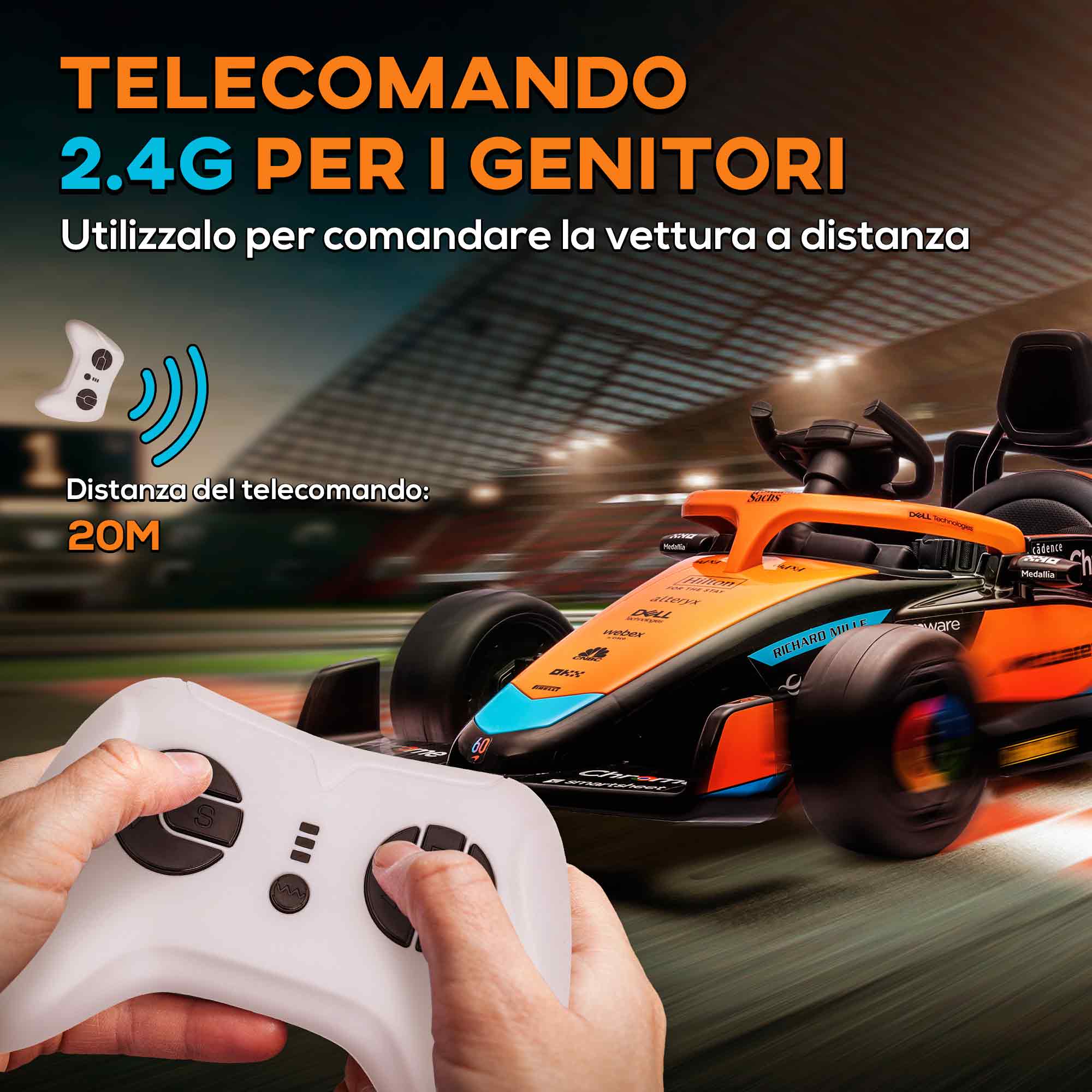 Macchina Elettrica per Bambini 12V con Licenza McLaren Racing Arancione