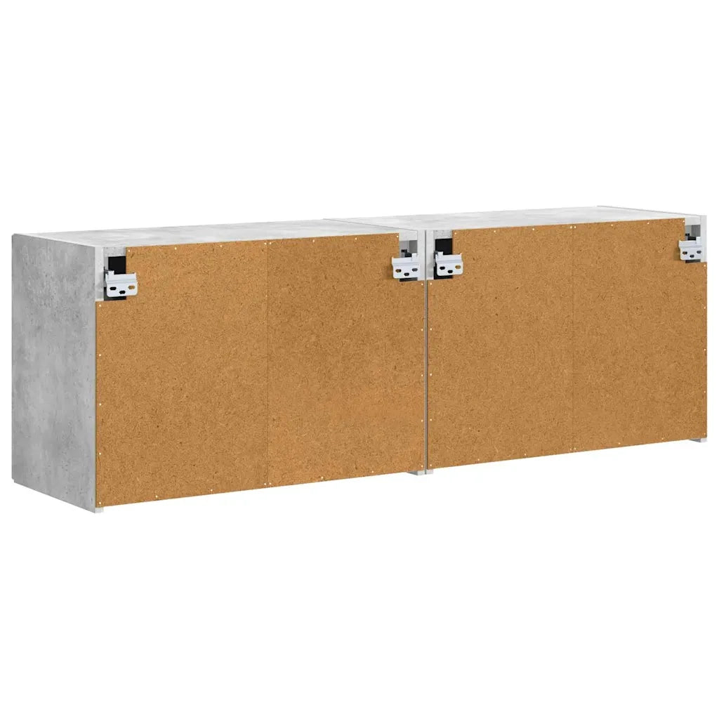 Mobile TV da parete 2 pz-Set di 2 Mobile TV a Muro-Credenza TV Grigio cemento 59,5 x 31 x 40 cm