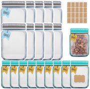 Set di contenitori per erbe - 20 pezzi Contenitori riutilizzabili per alimenti, 2 misure, borse di plastica per conservazione, 20 pezzi, contenitori ziplock per erbe e snack, impermeabili