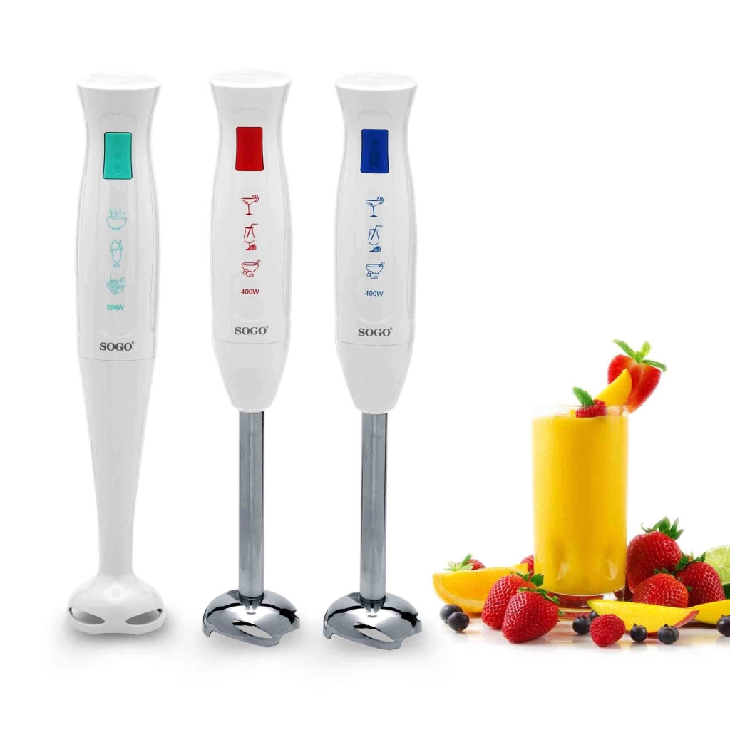 Frullatore a immersione elettrico 400W, lame acciaio inox, corpo ergonomico staccabile, cucina - SOGO
