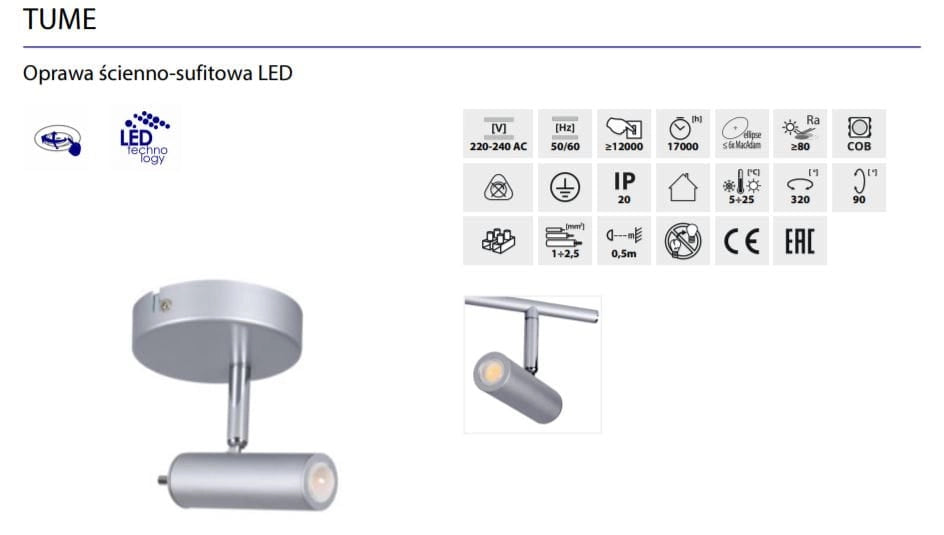 Kanlux TUME 24452 plafoniera LED 18W 3 luci grigia