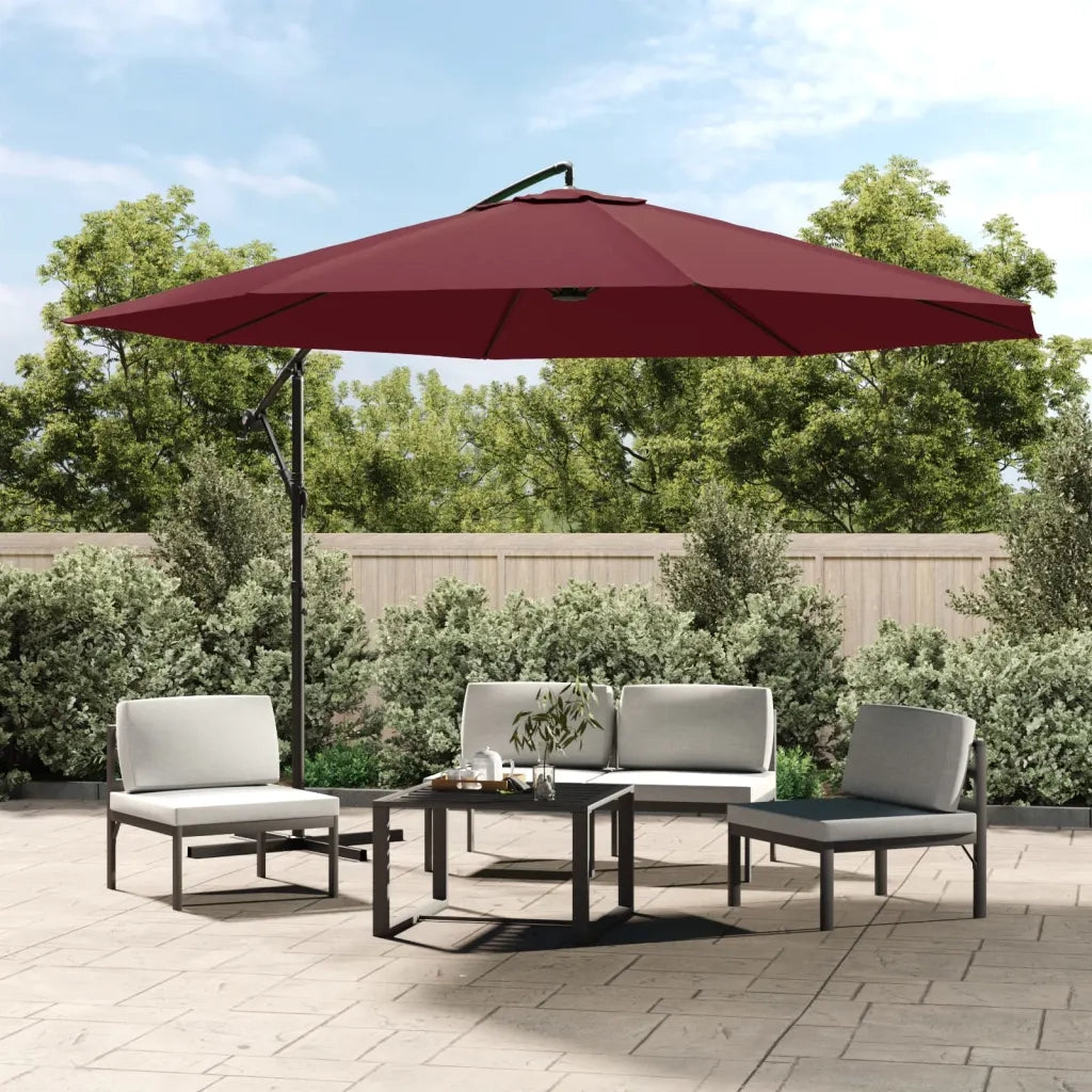 Ombrellone a Sbalzo Palo in Alluminio 350 cm Rosso Bordeaux 44507