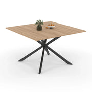 IDMarket - Tavolo da pranzo quadrato ALIX, legno e gambe a ragno nere, 8 persone, 110 cm