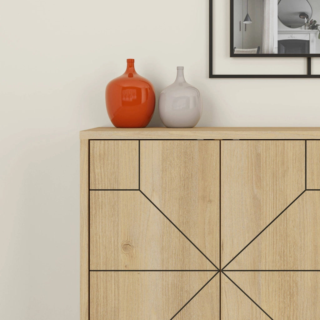 Madia Earl, Credenza 4 Ripiani, 123x35x62h cm Marrone Quercia