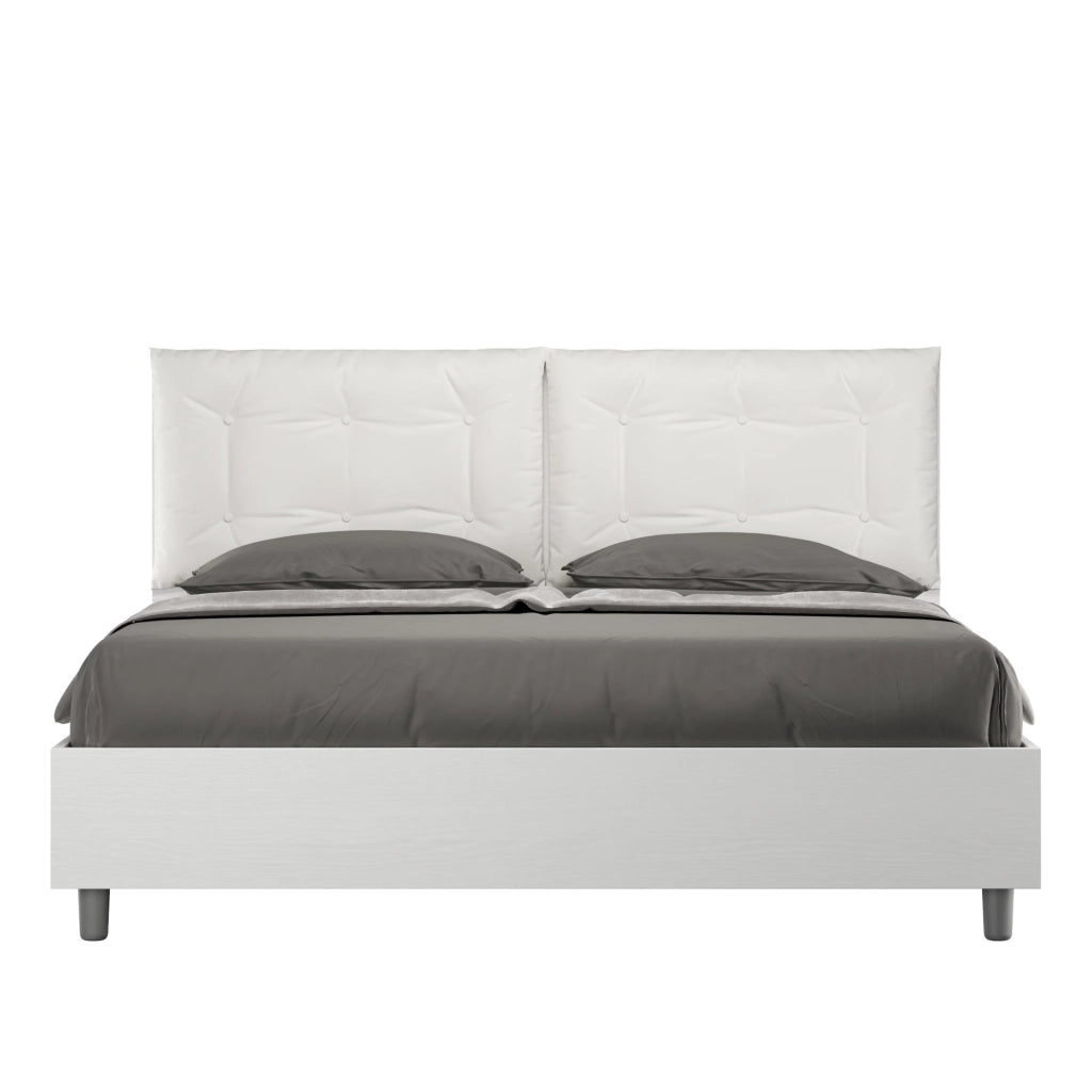 Letto Matrimoniale 160x190 cm con Rete e Contenitore Annalisa Egos Bianco