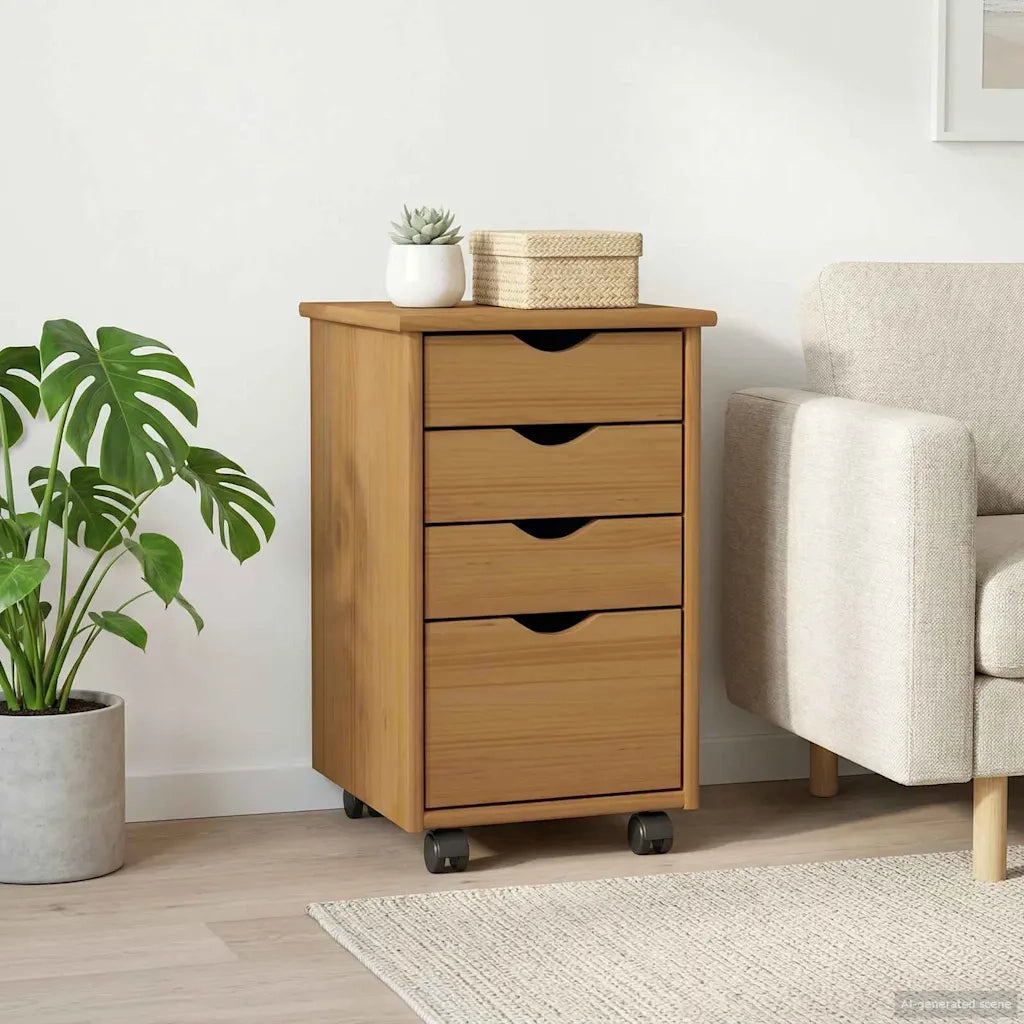 Mobile con Ruote MOSS Marrone Miele 34 x 39 x 56 cm