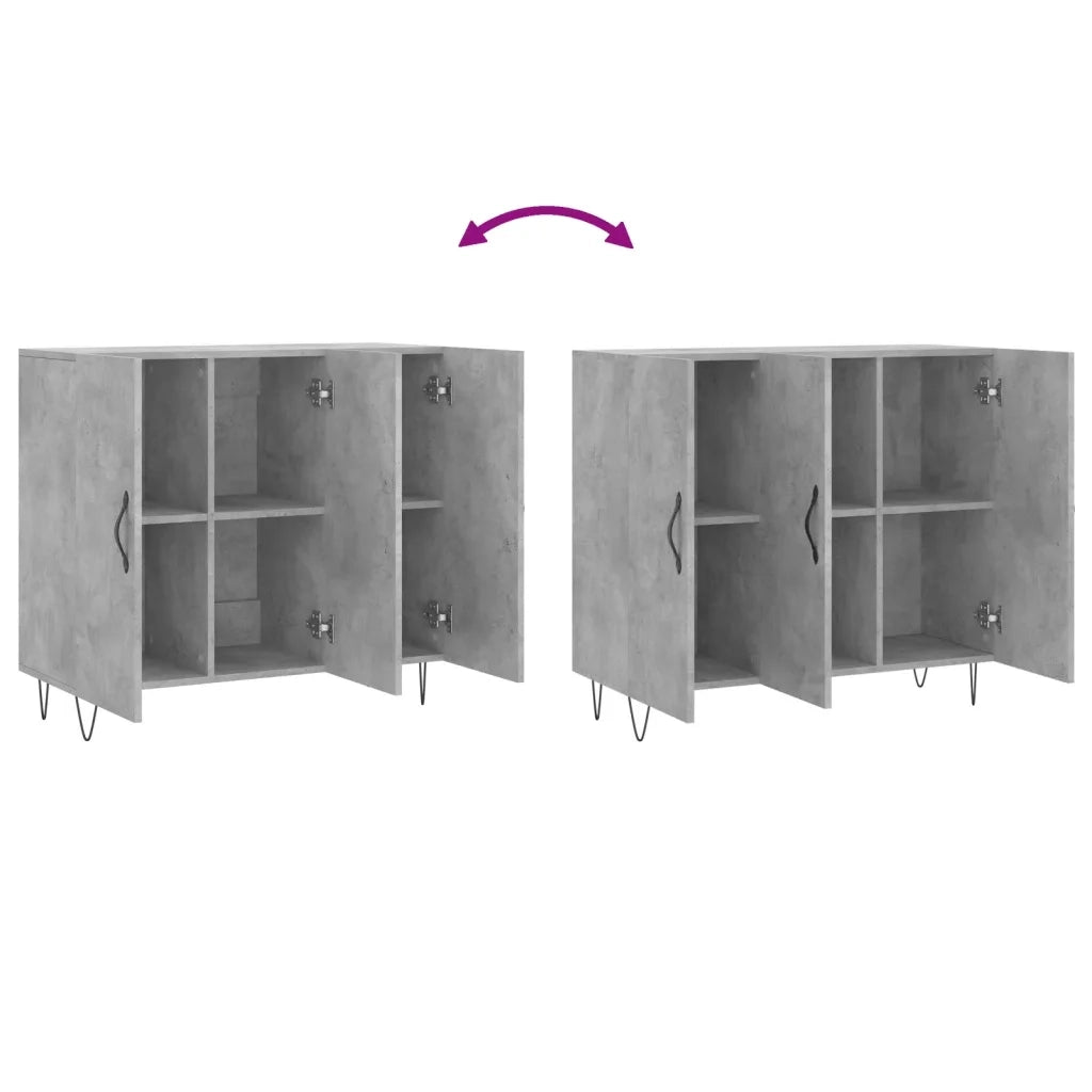Credenza | Madia | Buffet da pranzo | Armadio da pranzo Grigio Cemento 90x34x80 cm in Legno Multistrato