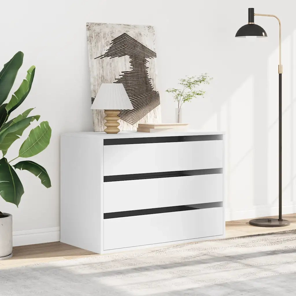 vidaXL Cassettiera Bianca 80x41x58 cm in Legno Multistrato