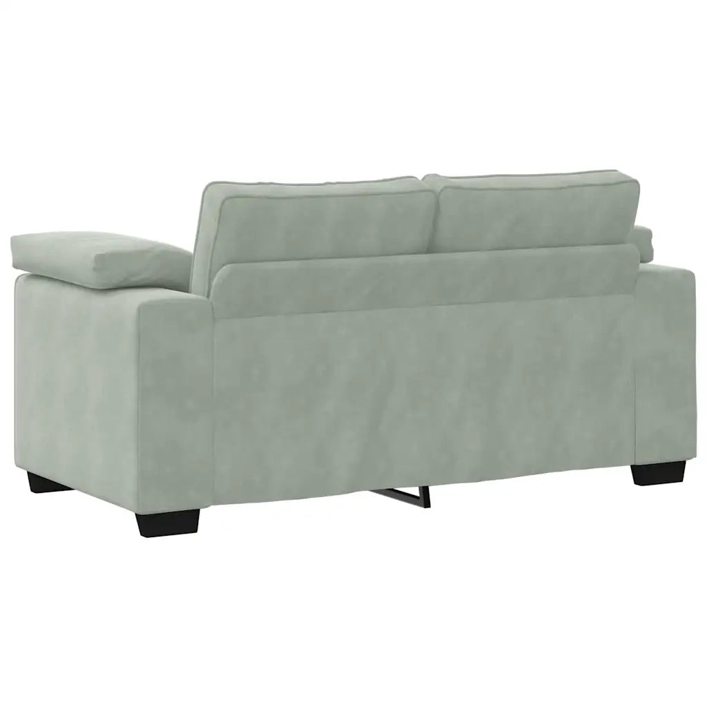 Set di Divani 3 pz con Cuscini Grigio Chiaro in Velluto