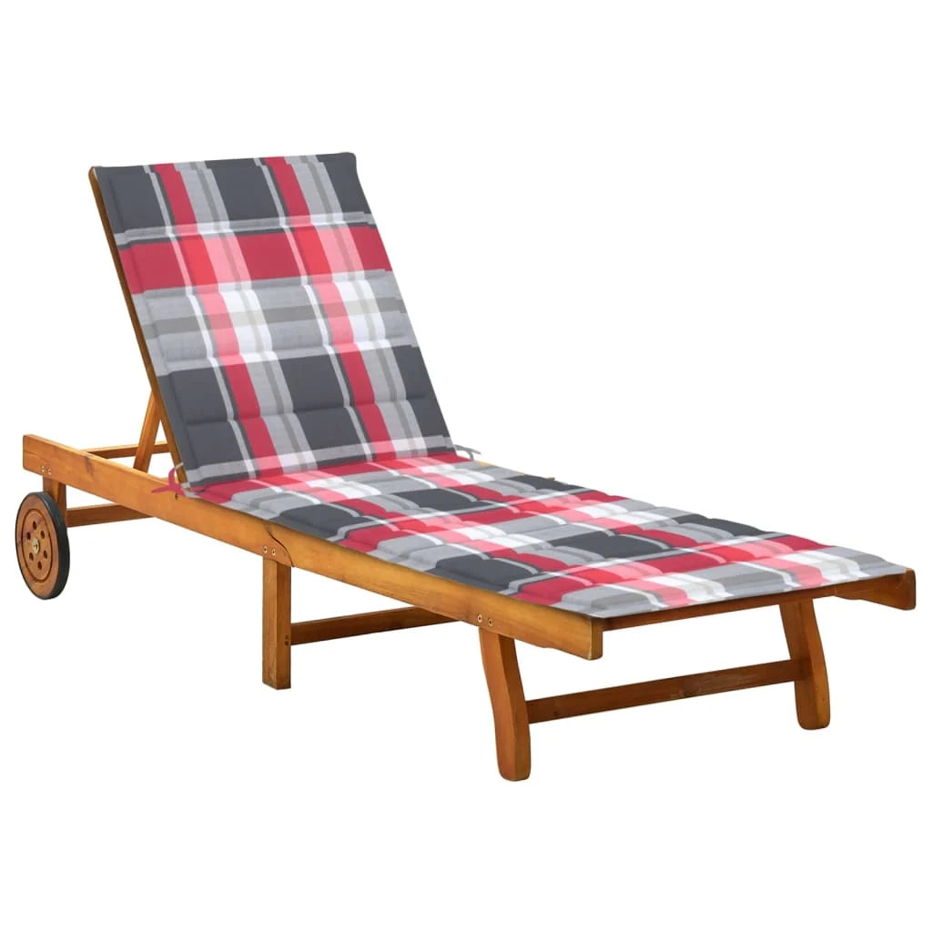 Lettino prendisole sedia a sdraio lettino prendisole letto da giardino mobili da esterno per patio con cuscino legno massello di acacia 02_0012387