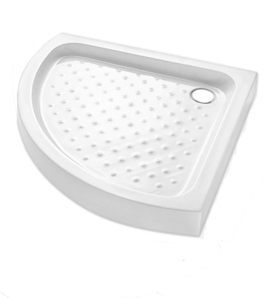 Piatto doccia semicircolare h.5cm ultraflat in resina bianco Milo 90x90 cm