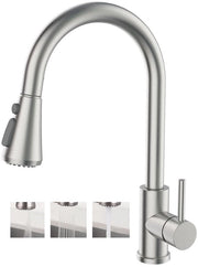 Uscio-Sporgente Maniglia da Cucina con 3 Posizioni di Getto, Maniglia da Cucina in Acciaio Inossidabile 360° Girevole, Maniglia da Cucina da Cucina con Funzione di Mescolamento, Materiale Mat