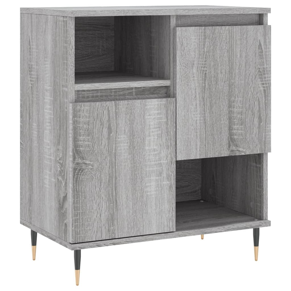Buffet credenza cassettiera armadio mobile contenitore organizer per cucina soggiorno salotti 3 pezzi legno ingegnerizzato Sonoma grigio 02_0037190