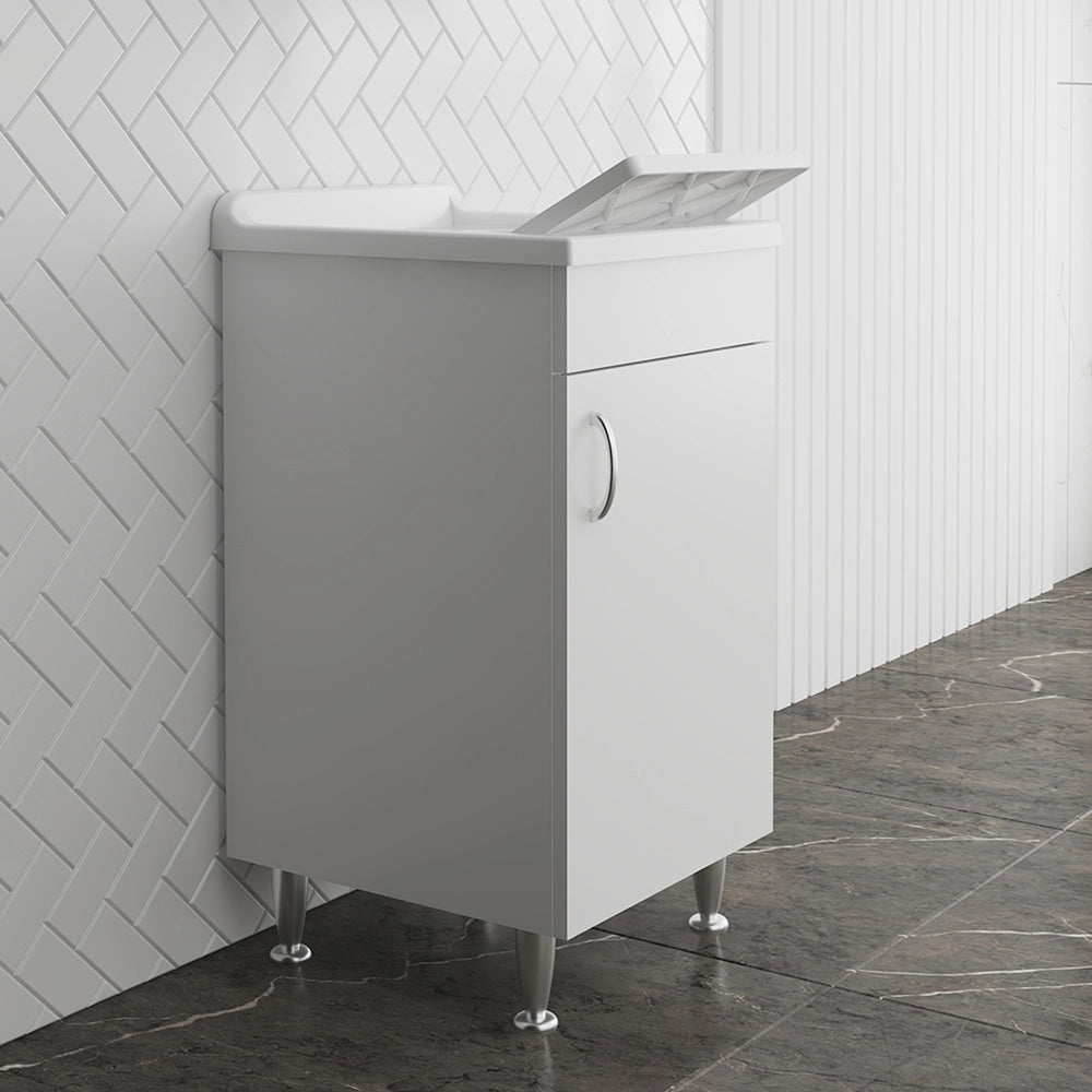 Mobile lavatoio 45 x 50 in legno con asse e kit di scarico incluso Fedra