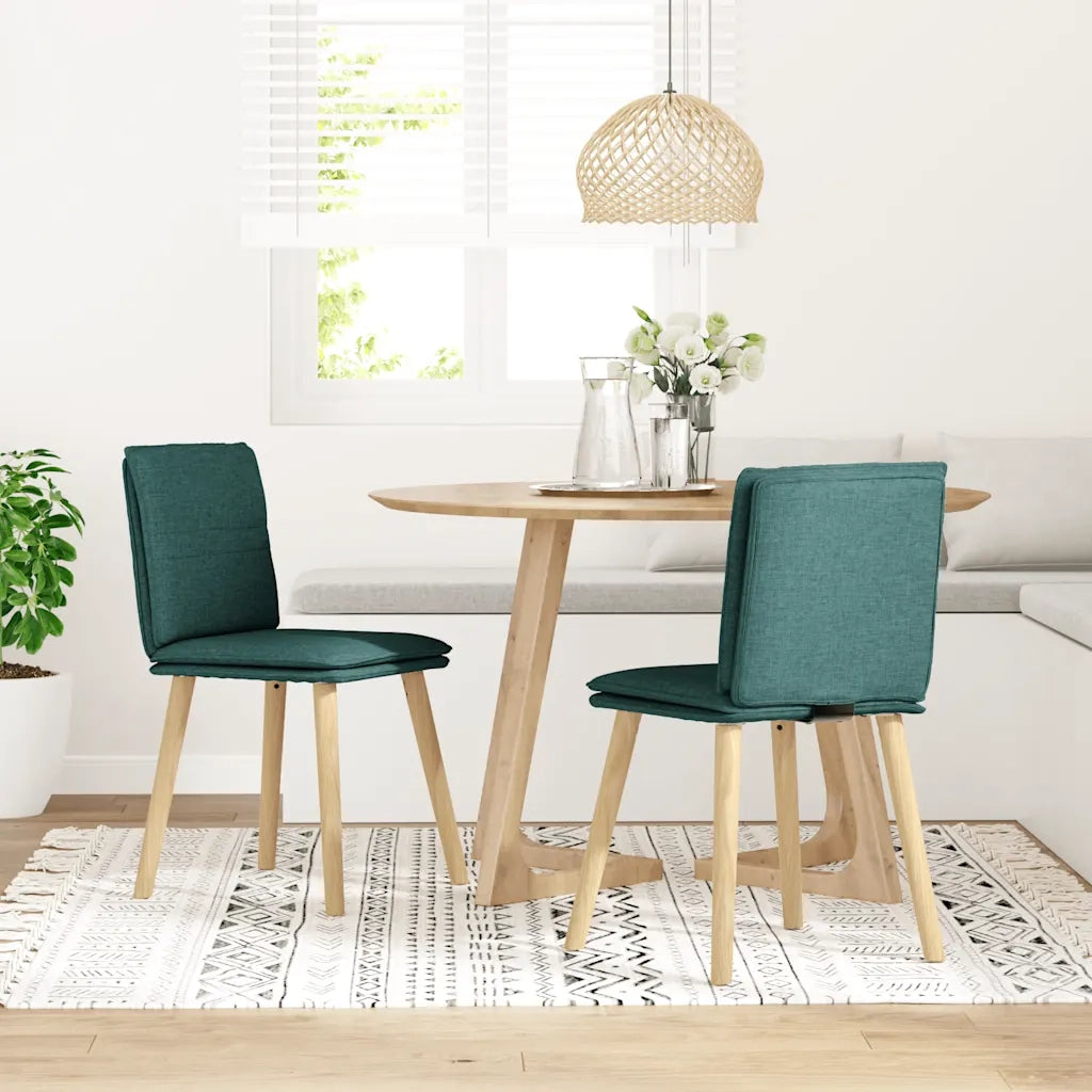 Sedie da Pranzo 2 pz Verde Scuro in Tessuto 4101260