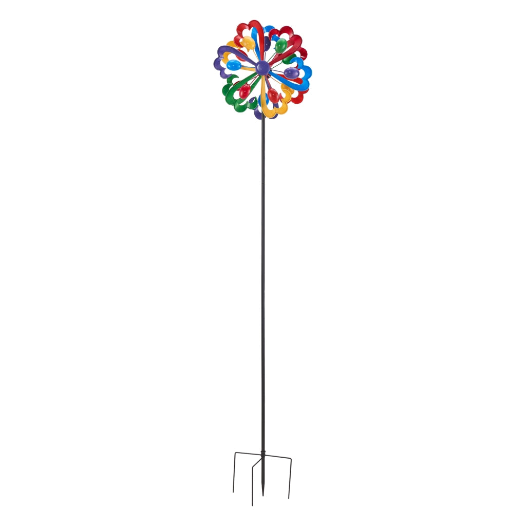 Girandola 'Bindal' per Giardino (AxØ) 185 x 36 cm Mulino a Vento in Metallo - Multicolore [casa.pro]