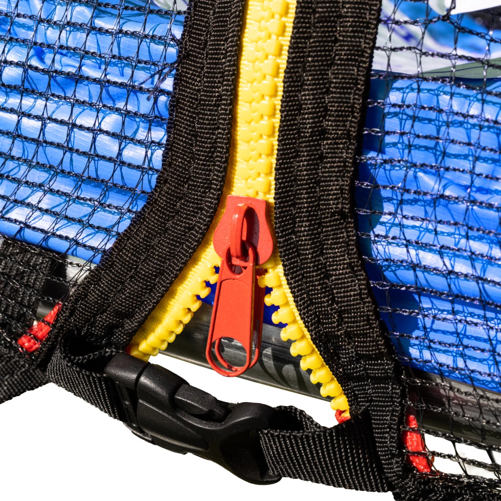 Premium Pack Trampolino 180 cm reversibile blu/verde CAIRNS + rete, scala, copertura e kit di ancoraggio