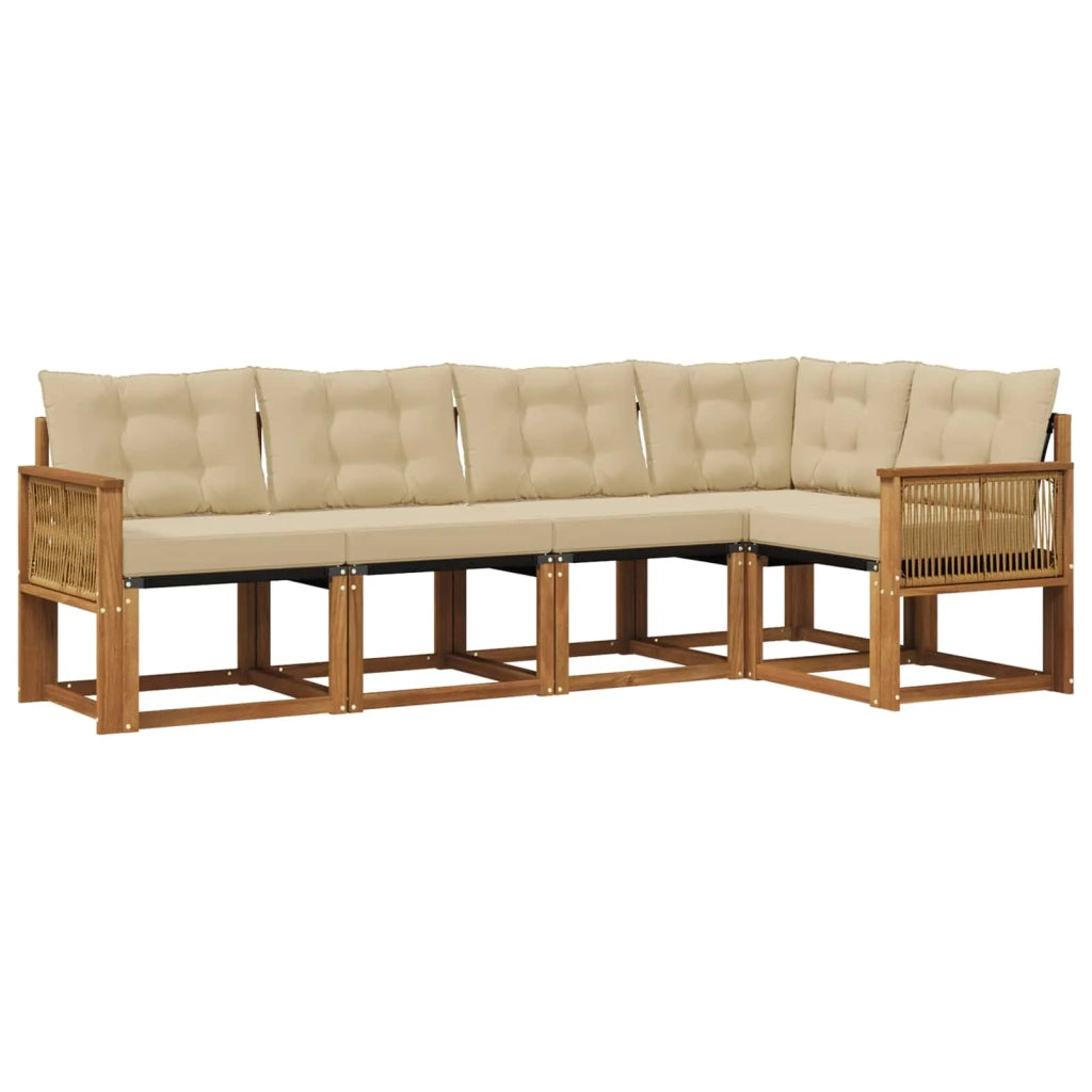 Set di divani da esterno 5 pz Naturale e Beige 3381957