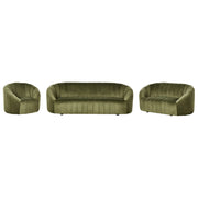 Set di divani a 6 posti in velluto verde scuro Soggiorno contemporaneo Design retrò Seduta imbottita Schienale basso