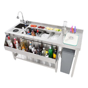 Postazione Bar Cocktail Premium Acciaio Inox Vano Ghiaccio Lavello Speed Rail