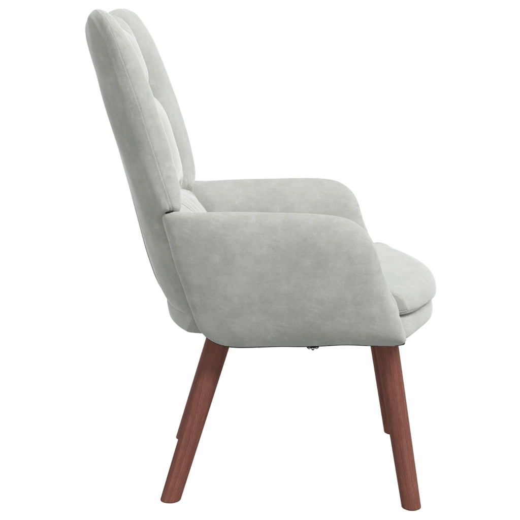 Poltrona Rilassante Grigio Chiaro in Velluto