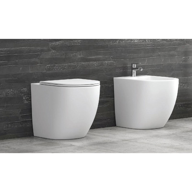 WC MILOS bianco senza brida 57x36x38 cm con sedile WC soft-close