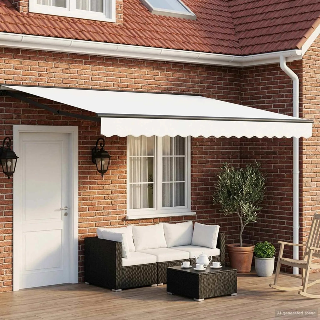 Cornice per Tenda Manuale con LED Bianco e Antracite 5 × 3,5 m 3420947