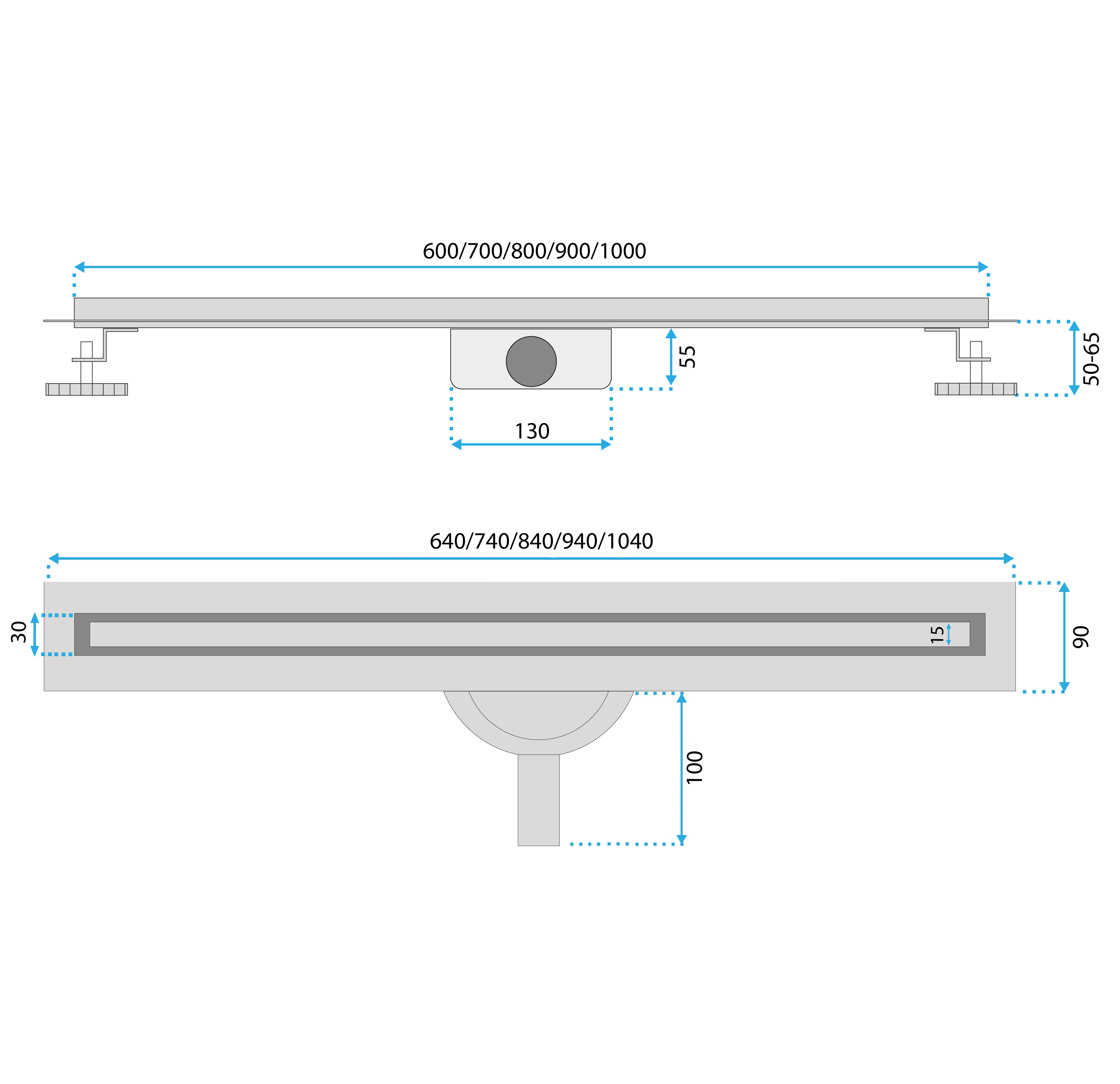 Scarico Lineare Rea Neox Slim Pro Brushed Copper 80