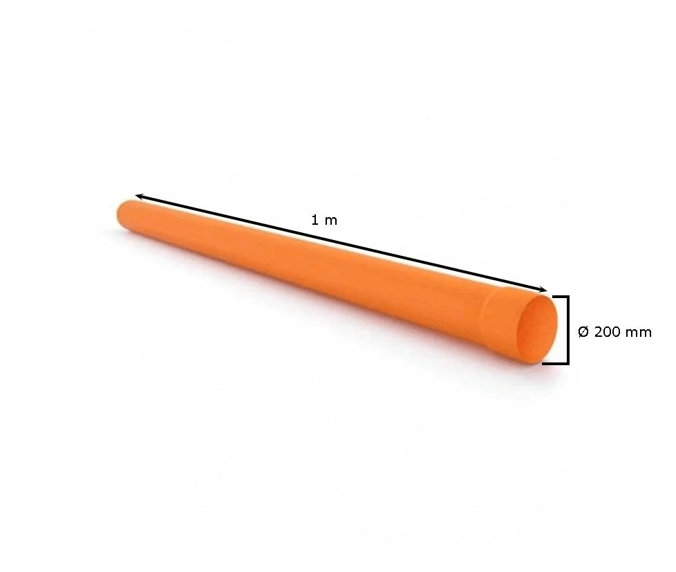 Tubo in pvc arancio a norma - uni en 1329 : Diametro - 200, Metri Lineari - 1 metro
