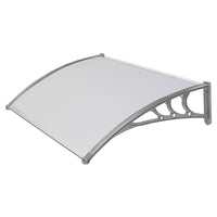 Pensilina Tettoia Grigia in Policarbonato Compatto Satinato Opalino 150x100 cm