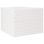 Fioriera | Cassetta per fiori | Vaso da Giardino Bianca 60x60x46 cm Legno Massello di Pino