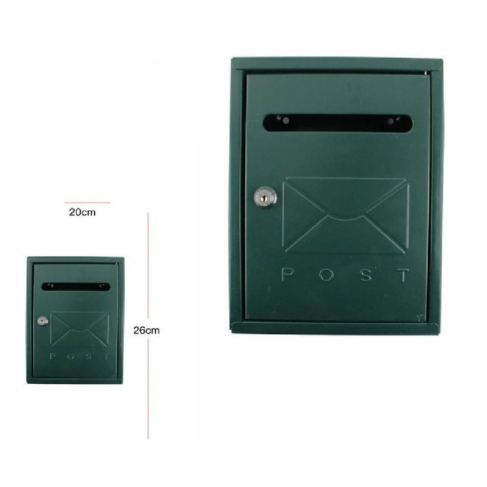 Trade Shop - Cassetta Della Posta Postale Box Lettere In Metallo Esterno Verde 26x20cm 64915 -