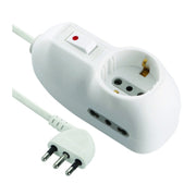 MULTIPRESA 2P BIP+1 SCHUKO 10A C/INT SICUR FIG.7- ELECTRALINE 3PMARK- 5,0 pz