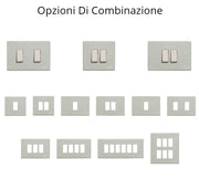 Placca alluminio 4 posti scatola rettangolare serie bticino magic 504/4/x