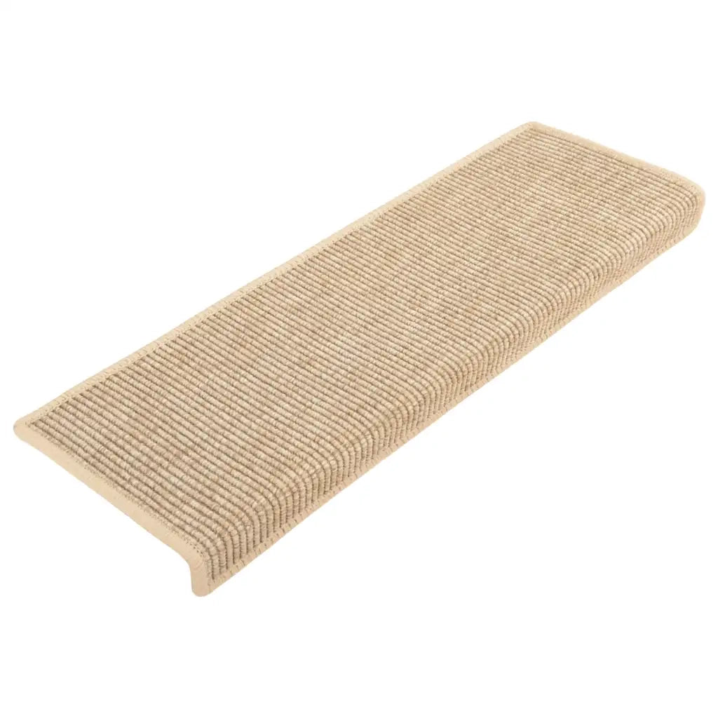 Tappetini per scale 15 pz | Gradini per Scale 65x21x4 cm Beige chiaro Bordo rettangolare